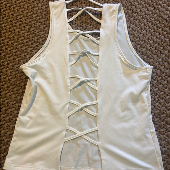 Born Primitive White Tank Top with Green Sports Bra - Picture 4 of 5